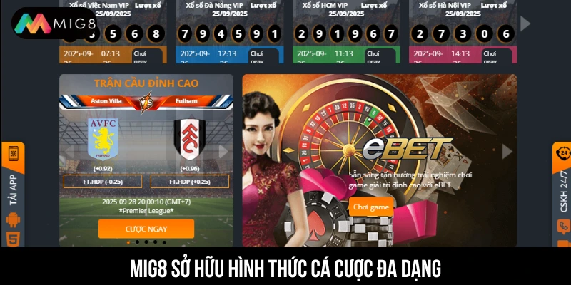 Mig8 – Nhà Cái Uy Tín Hơn 10 Năm Với Dịch Vụ Đẳng Cấp Nhà cái MIG8 đa dạng hình thức cá cược